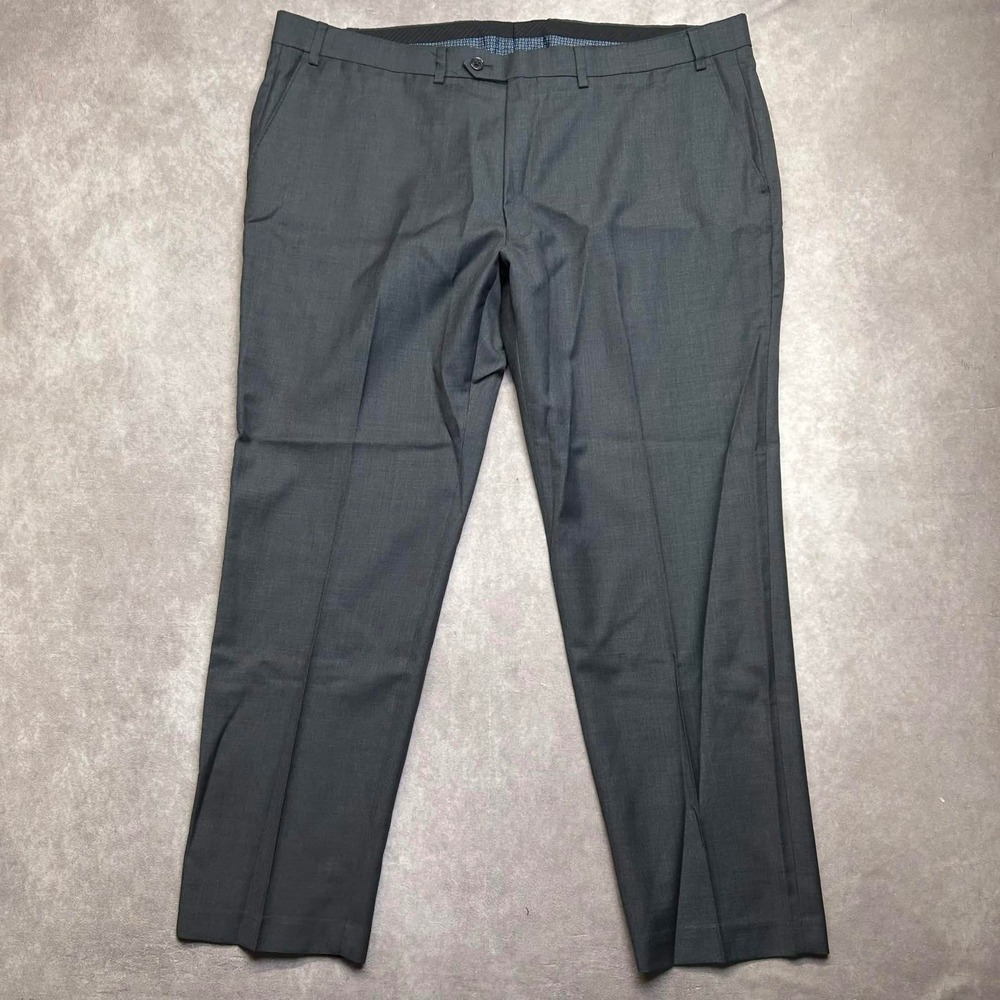 Lauren Ralph Lauren Mens Gray Wool Blend Dress Pants 44W 30L Flat Front Stretch